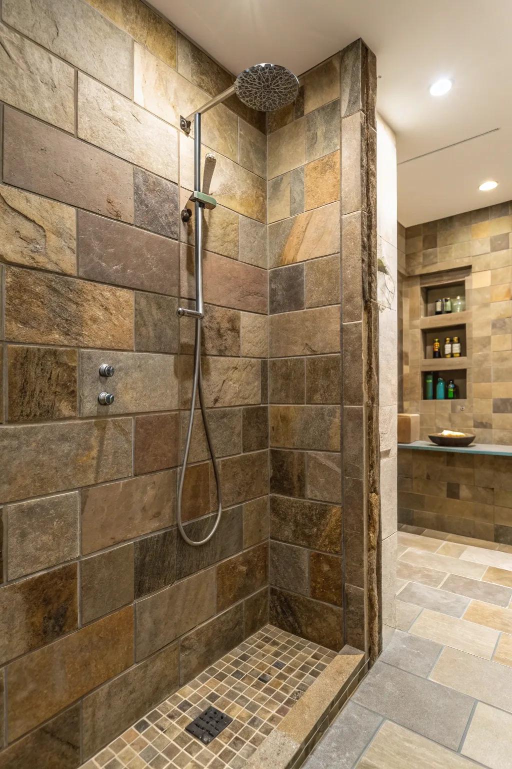 Green pieces combine sustainability with unique style in the shower.