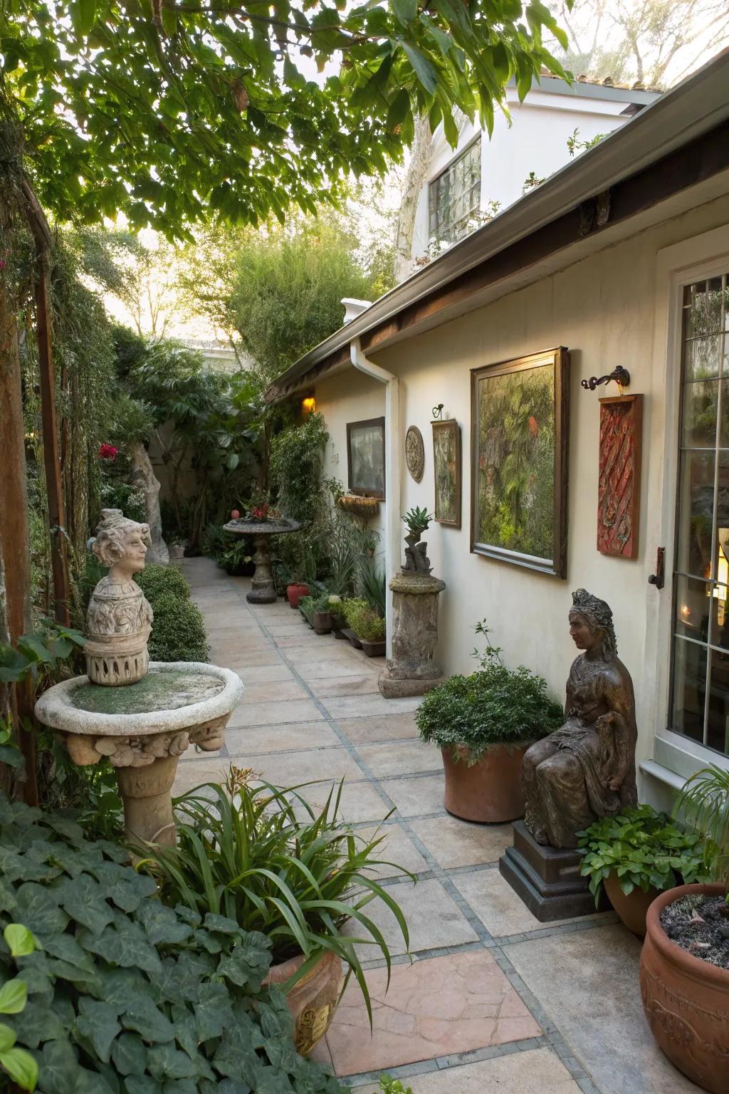 Outdoor art transforms your patio into an art gallery.
