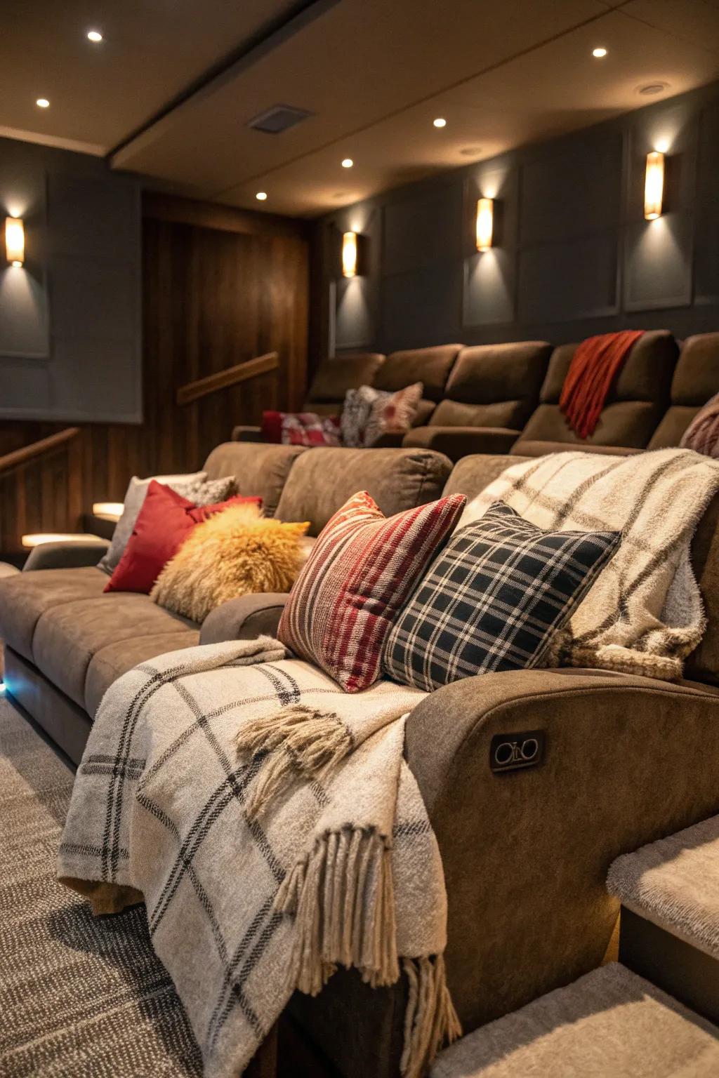 Covers and pillows building a cozy room environment.