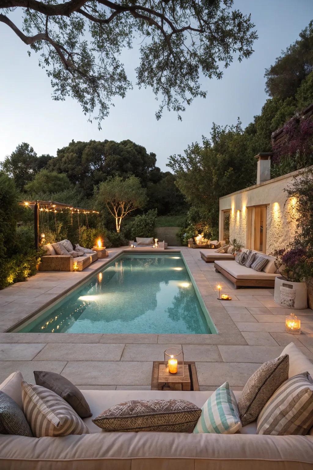 Seating nooks are great places for tranquil relaxation.
