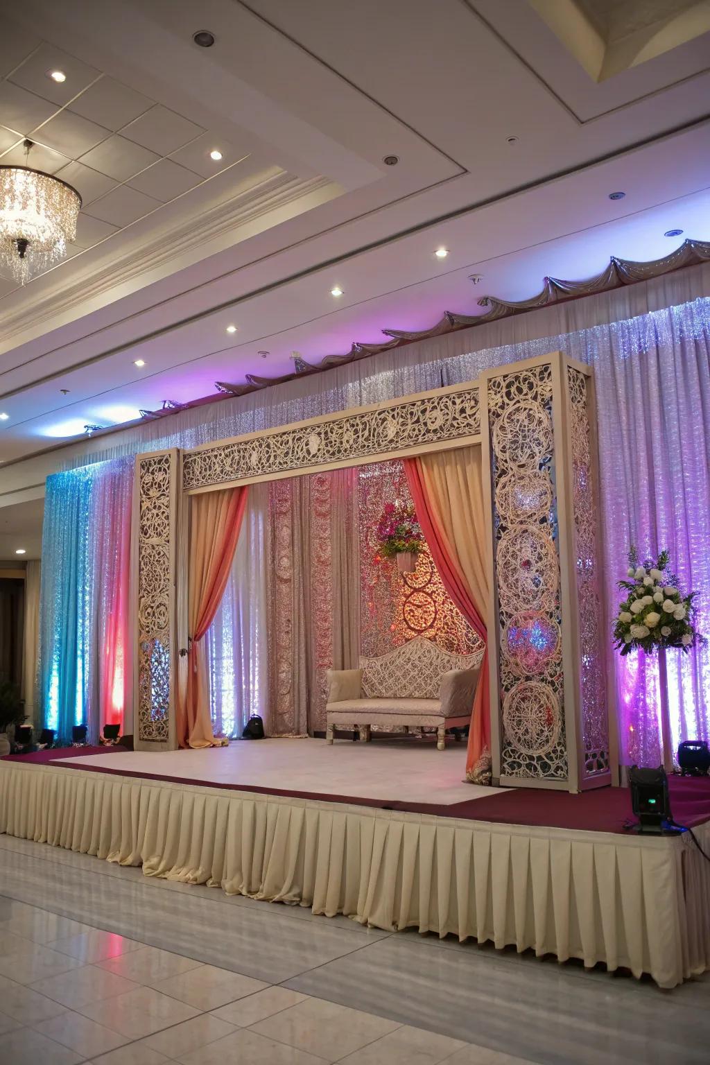 Creative use of curtains as d&eacute;cor.