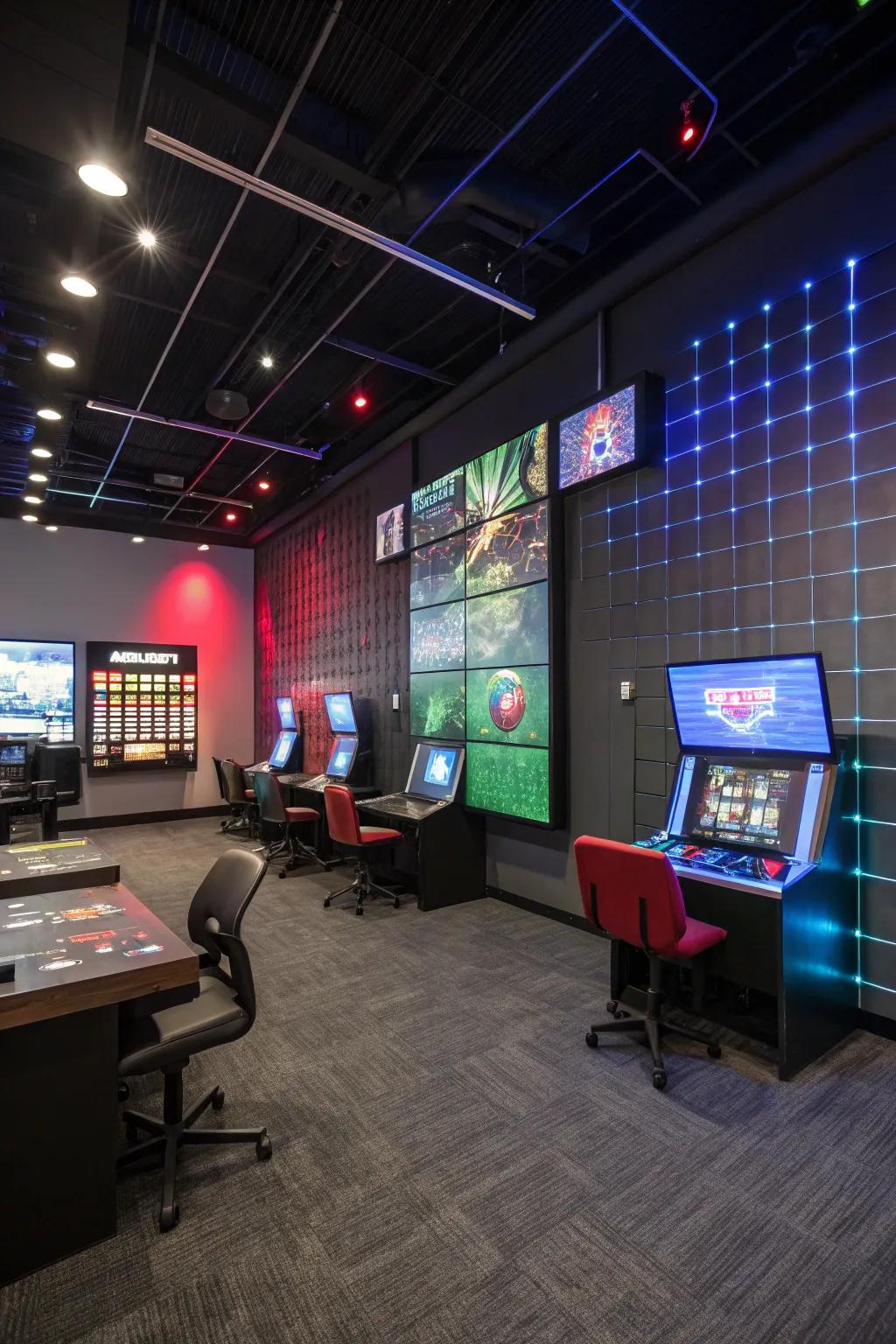 Interactive wall decor adds a dynamic element to your gaming space.