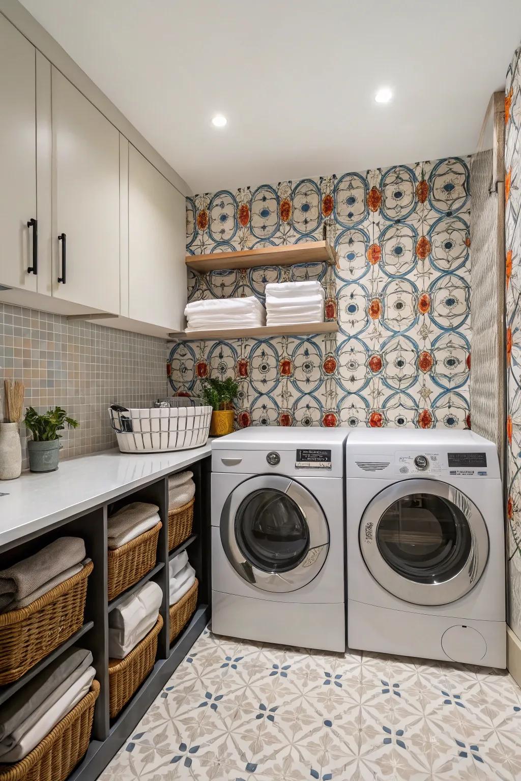Enhancing your space with expressive tiles and wallpaper.
