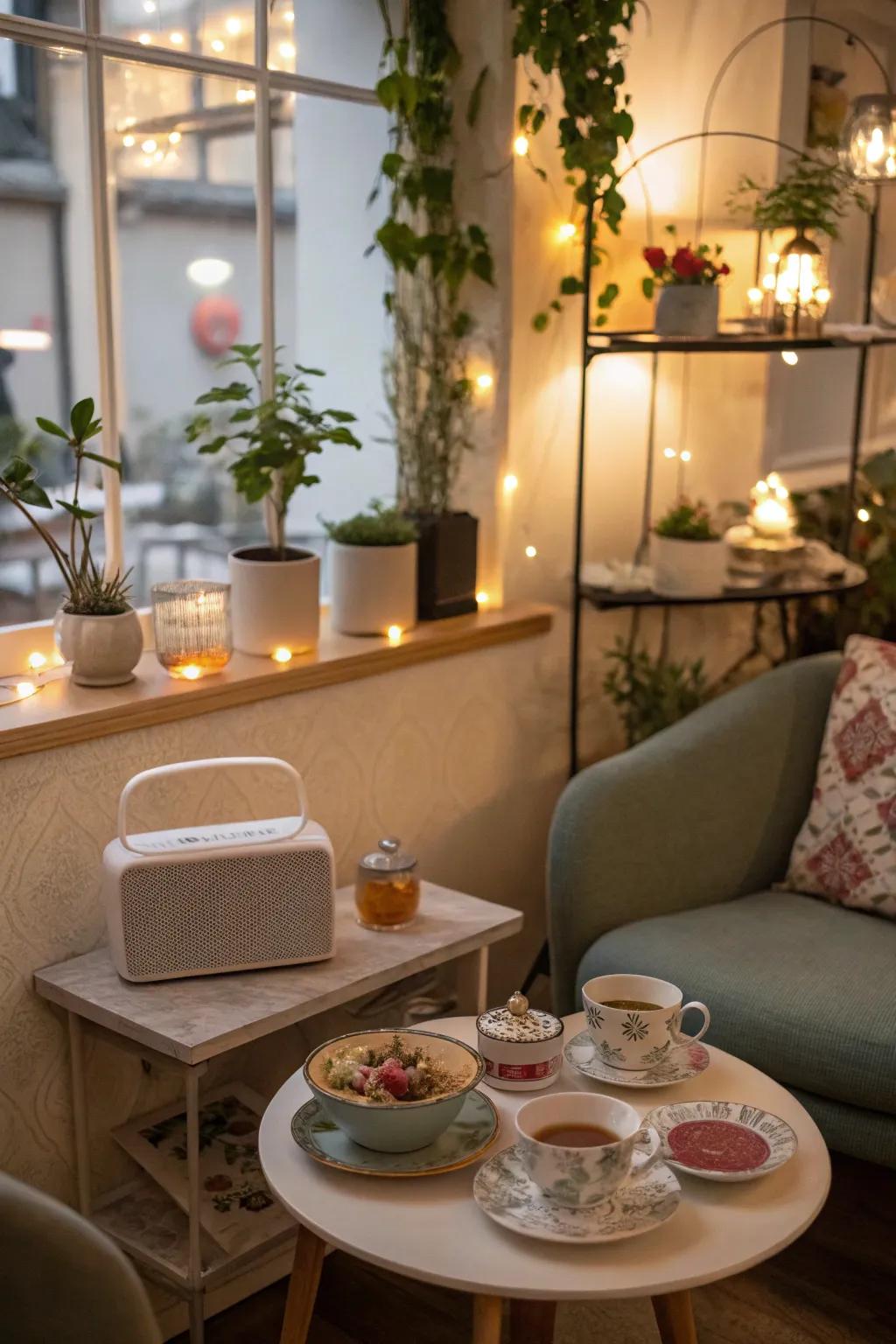 Sound arrangements append an auditory tier to your tea room's ambiance.
