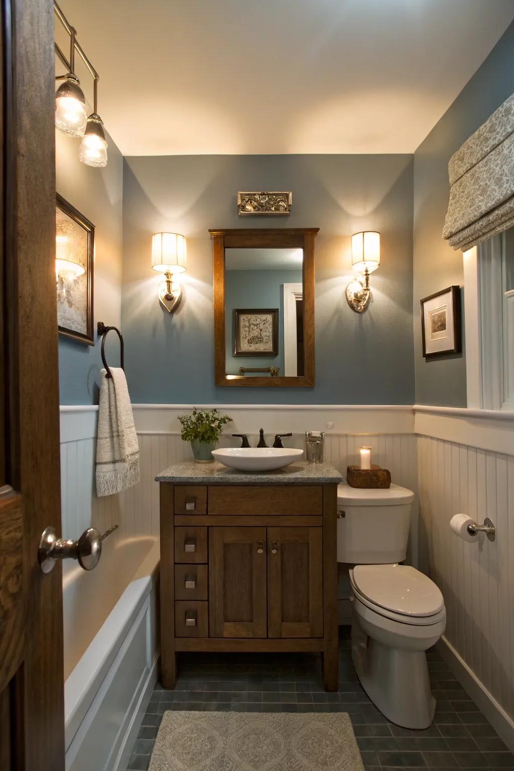 Clever lighting enhances mood and usability.