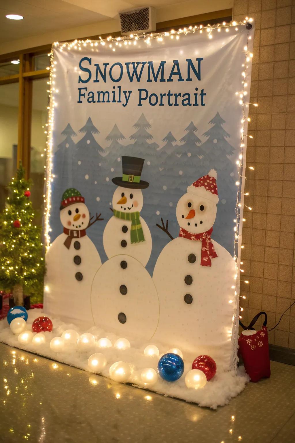 Celebrate the spirit of kin via a snowman portrait that kindles affection!