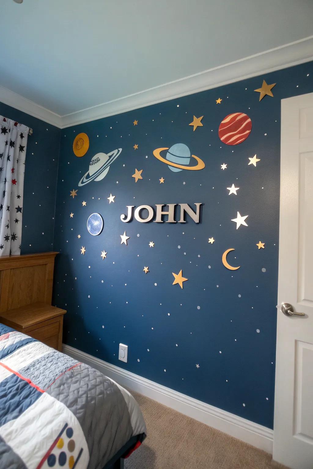 Personalized space elements make the room feel special and distinctive.