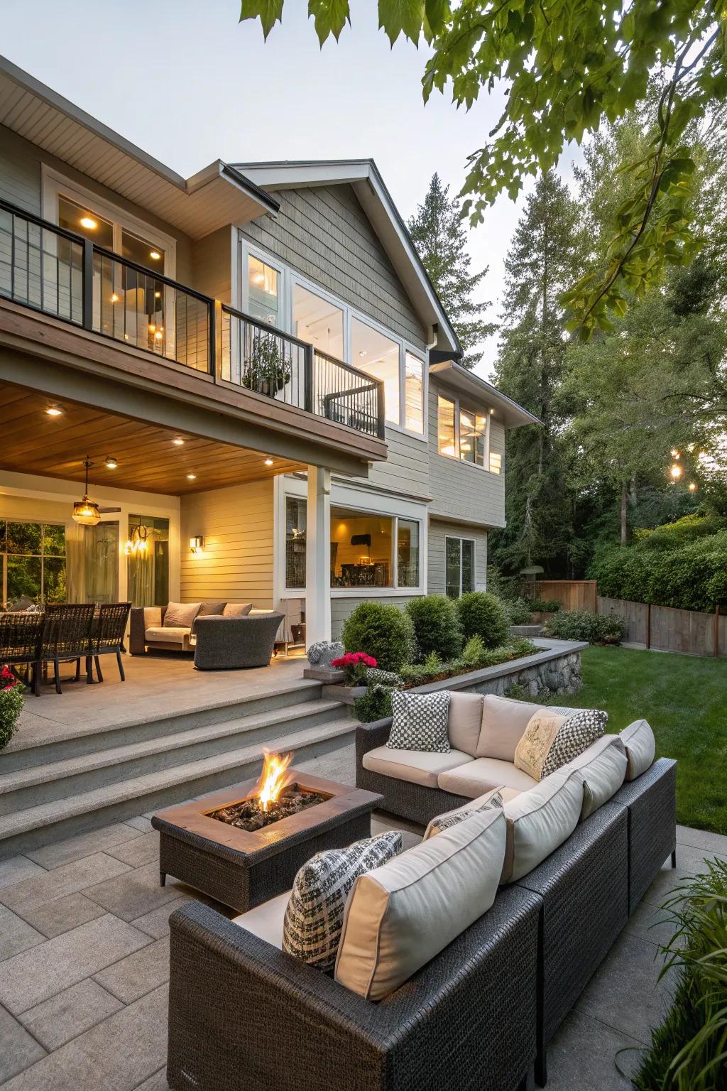 An outdoor sitting zone invites relaxation.