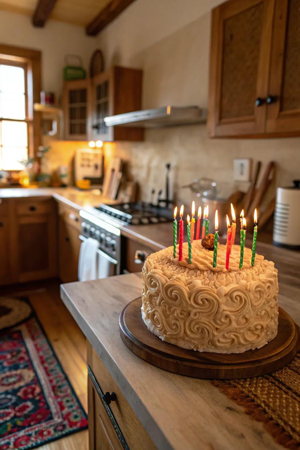 A textured cake converting simplicity into artistry.