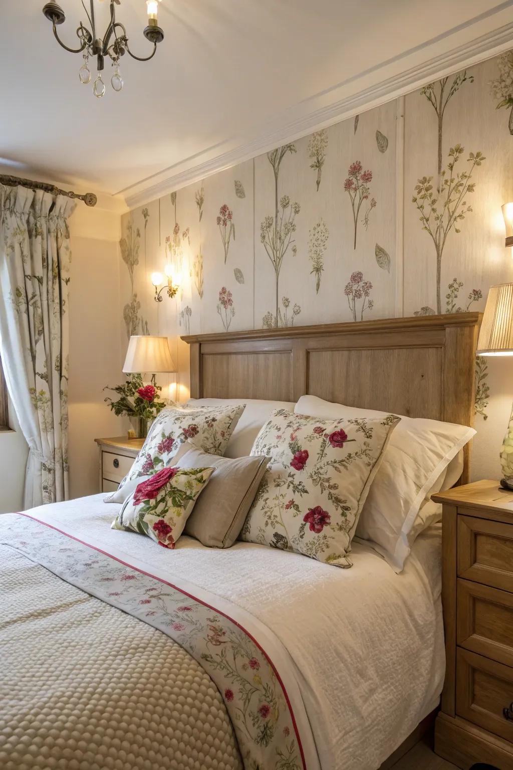 Light bedding establishes a breezy and inviting spring bedroom.