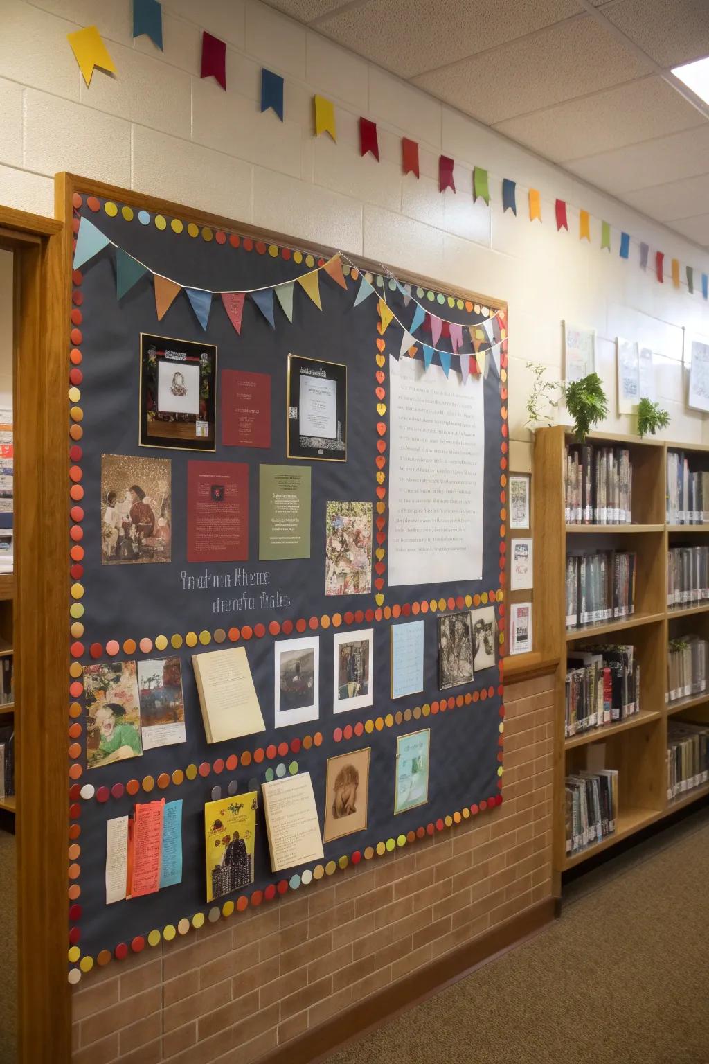 A reader&rsquo;s board that is celebrating book teachers.