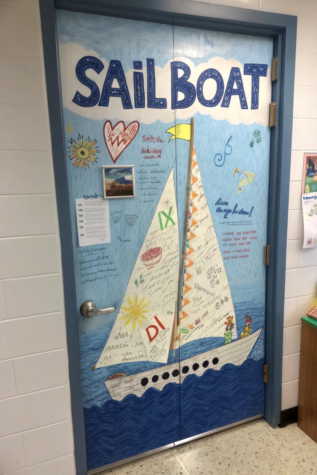 Voyage into achievement with a nautical-themed appreciation doorway.