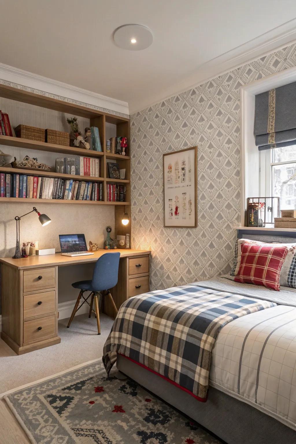 Subtle motifs introduce a playful accent to the decor.