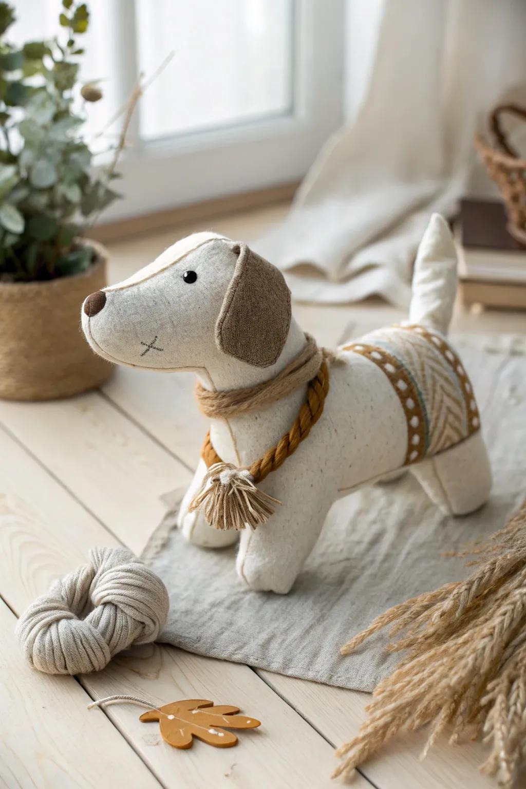 Crafted with love: A minimalist dog toy for endless fun.
