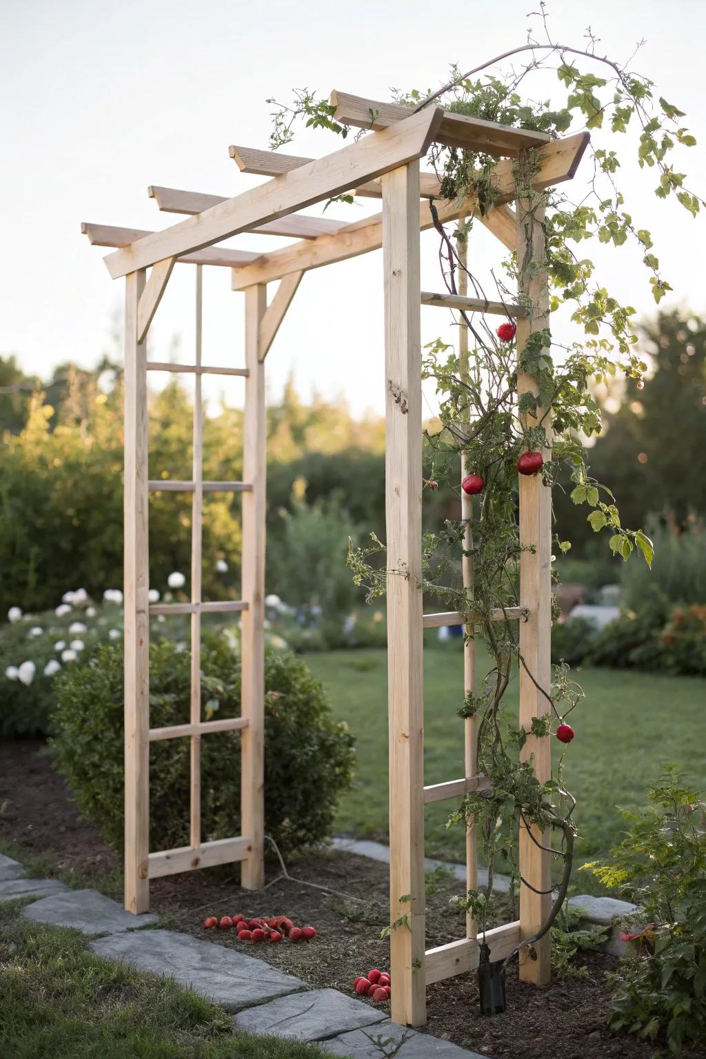 Enhance your garden with a DIY archway trellis&mdash;where simplicity meets natural beauty.