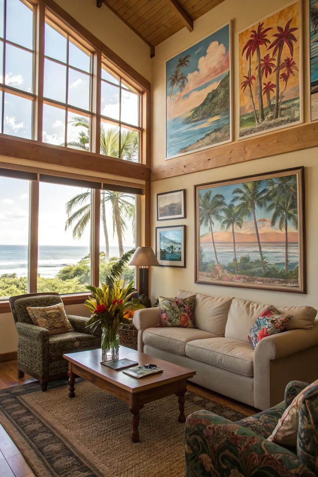 Wall art brings the essence of the beach indoors.