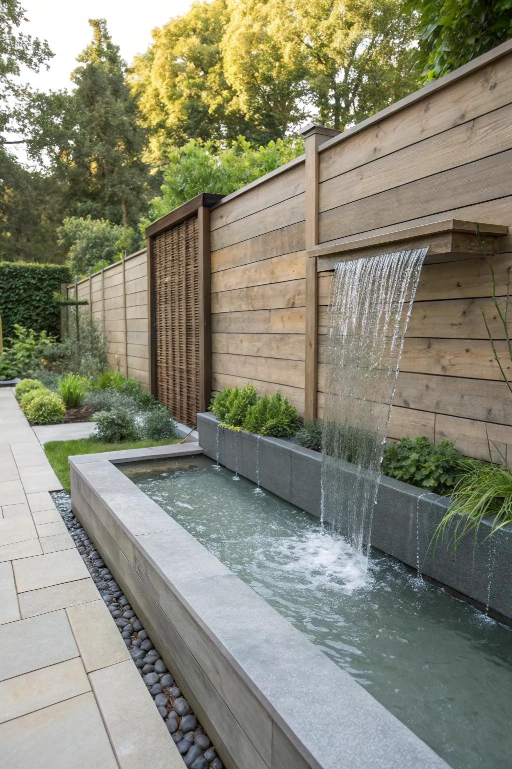 Water facades transform fences into breathtaking points of convergence.