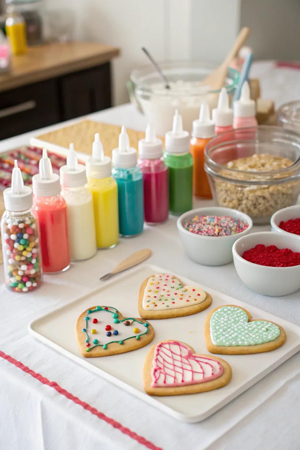 A playful DIY cookie decorating station for a creative finish.