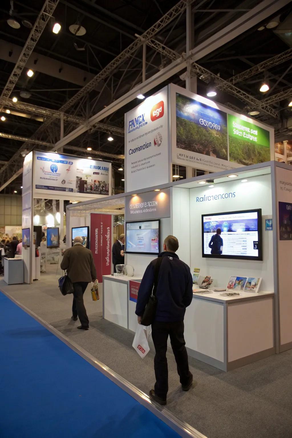 Digital components update your booth and invite interest.