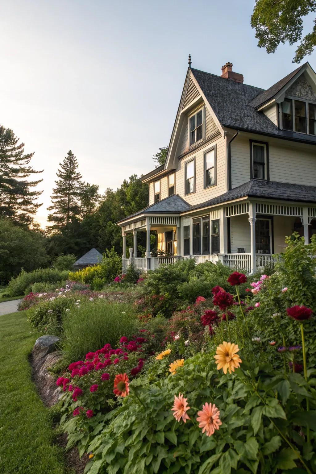 Contrasting trim highlights architectural features beautifully.