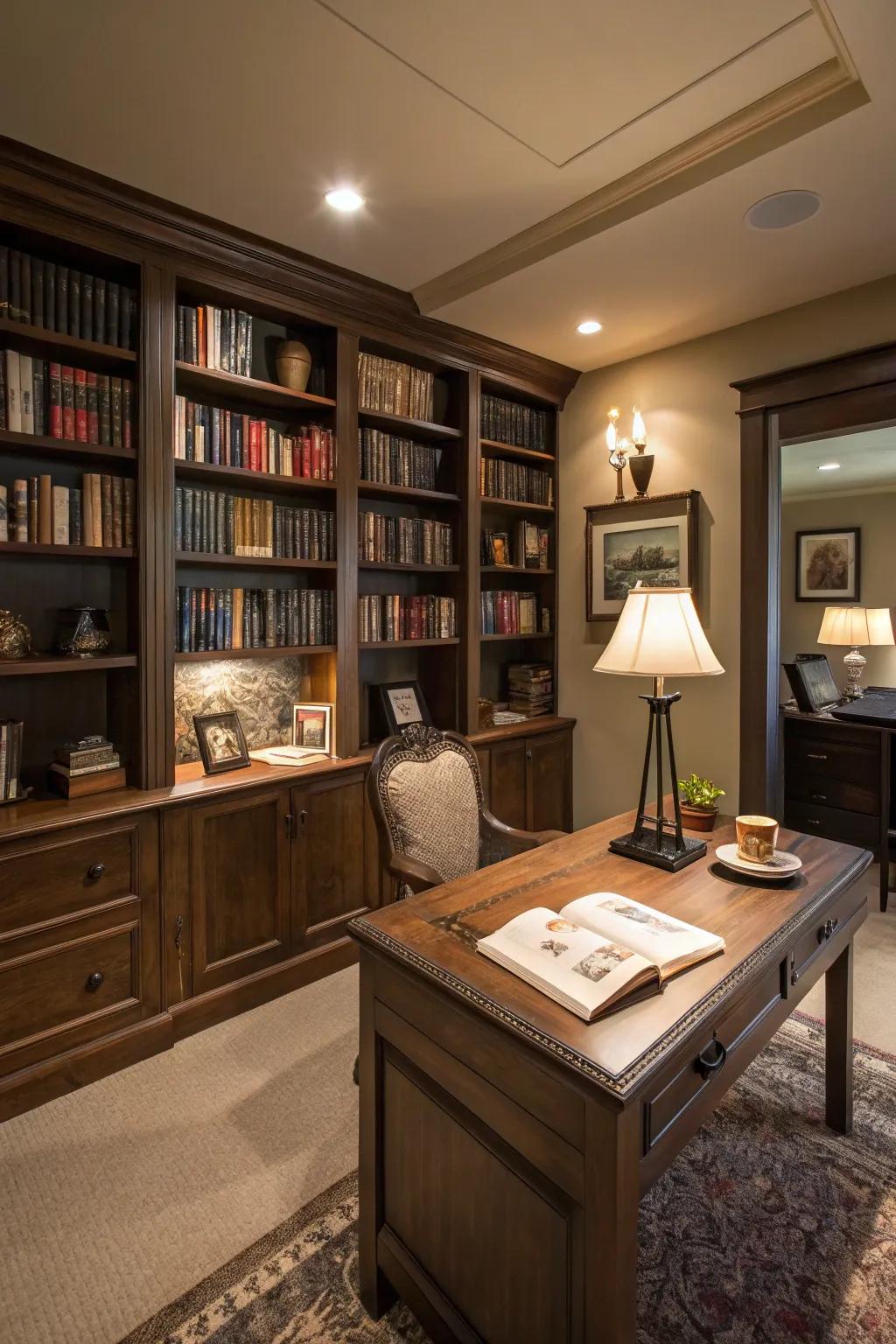 A tranquil study space for work and reading.