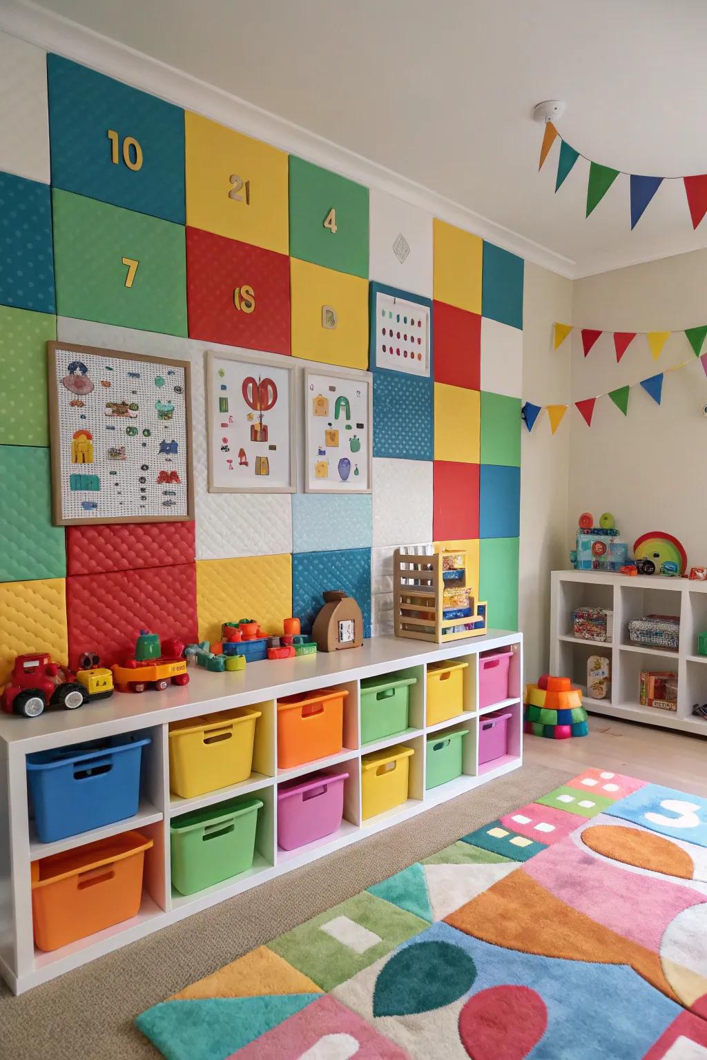 Vibrant section design brings a dramatic statement to any wall.