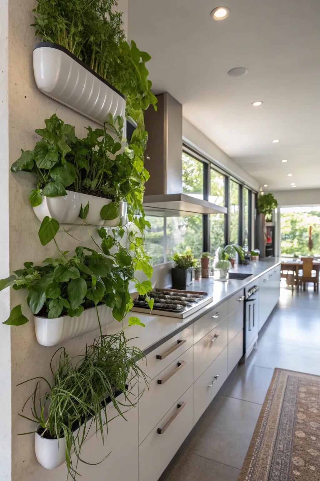 Drifting plant holders offer a contemporary and space-saving solution.
