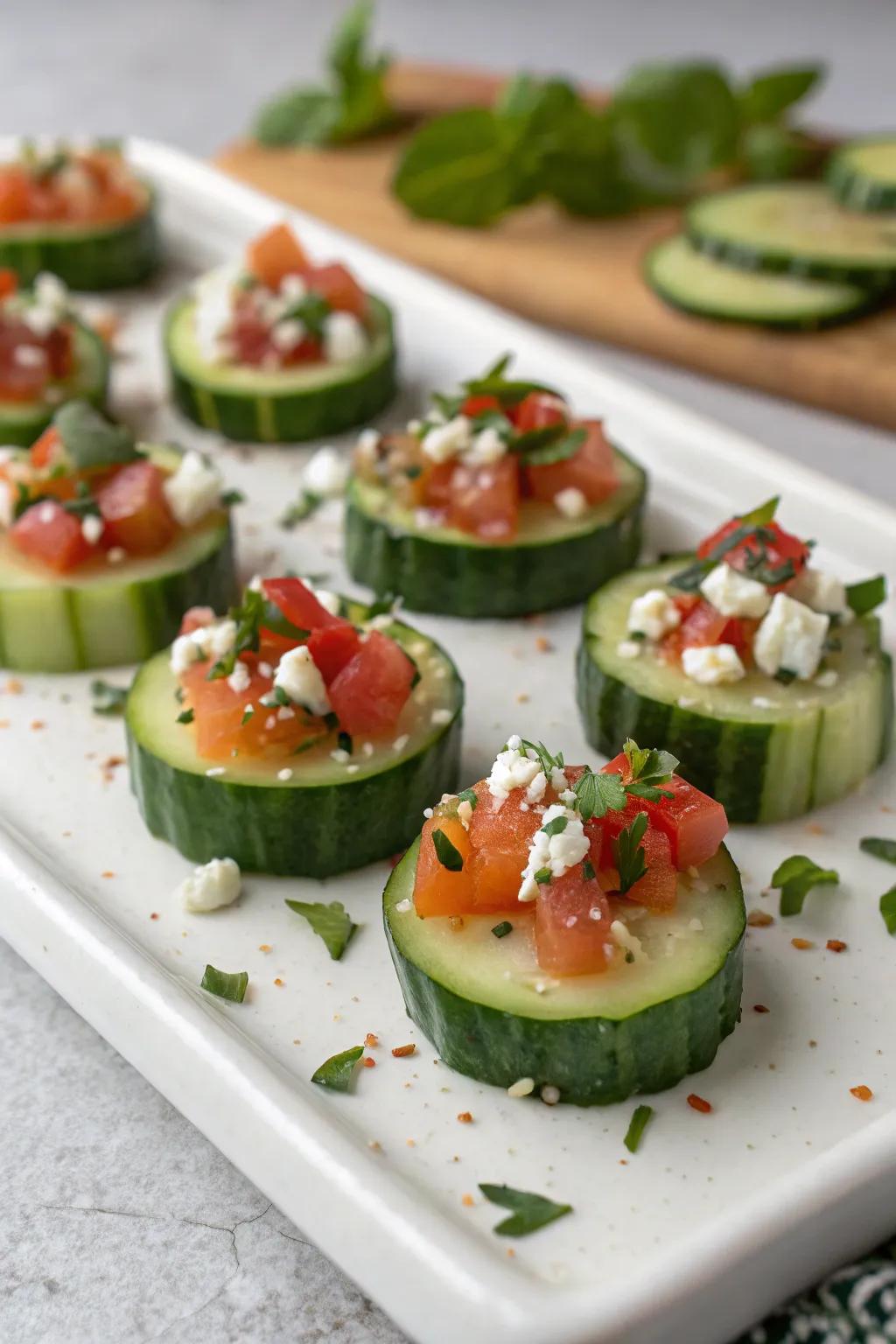 Savory bites composed with tasty fresh additions.