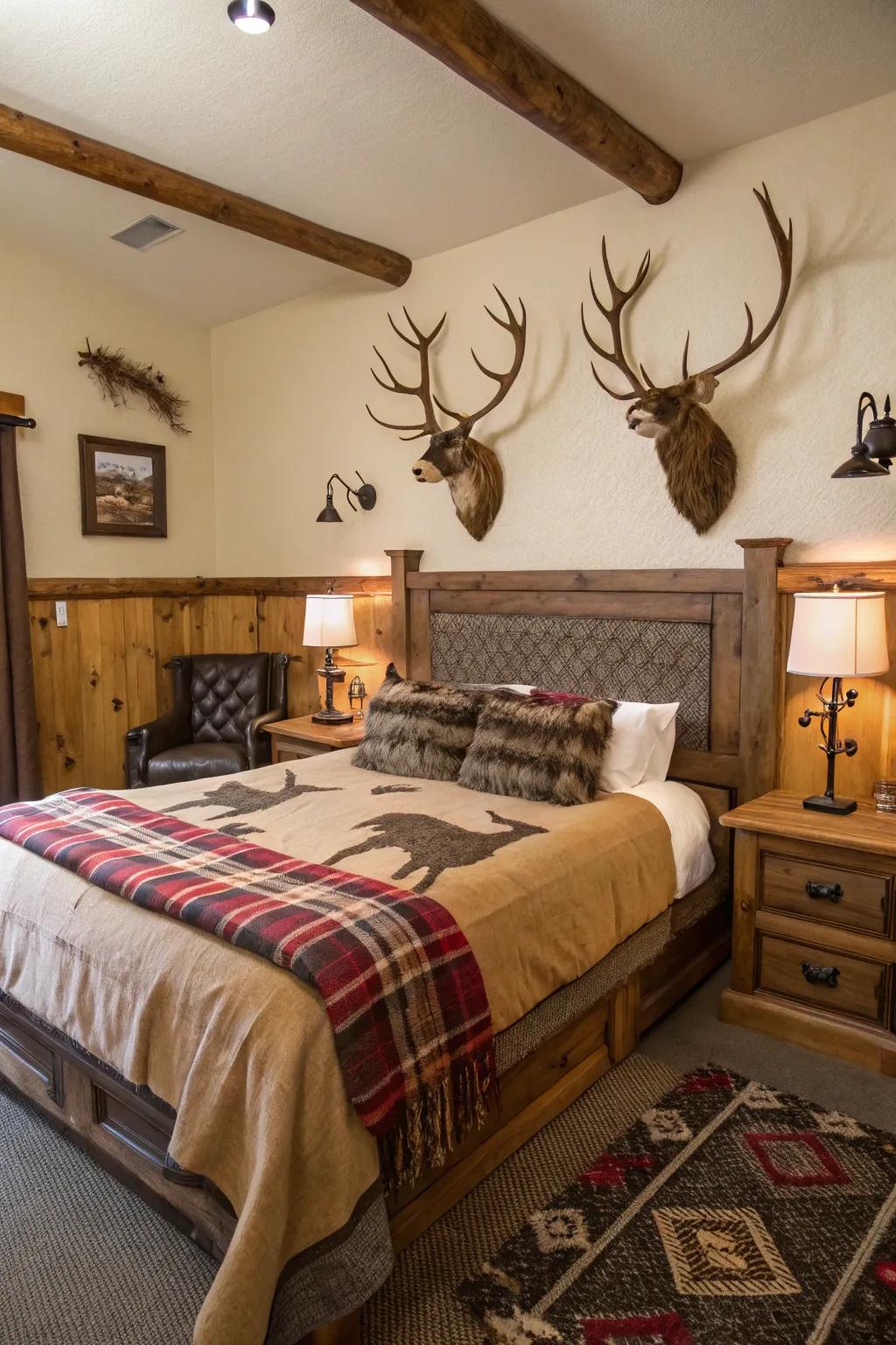 Antler accents bring Western class.