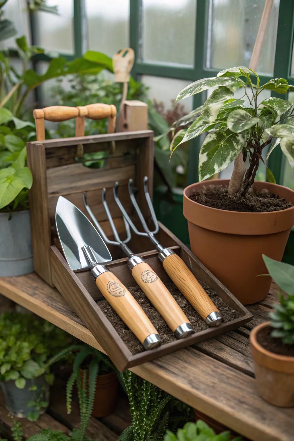 Elevate her garden experience with stylish implements.