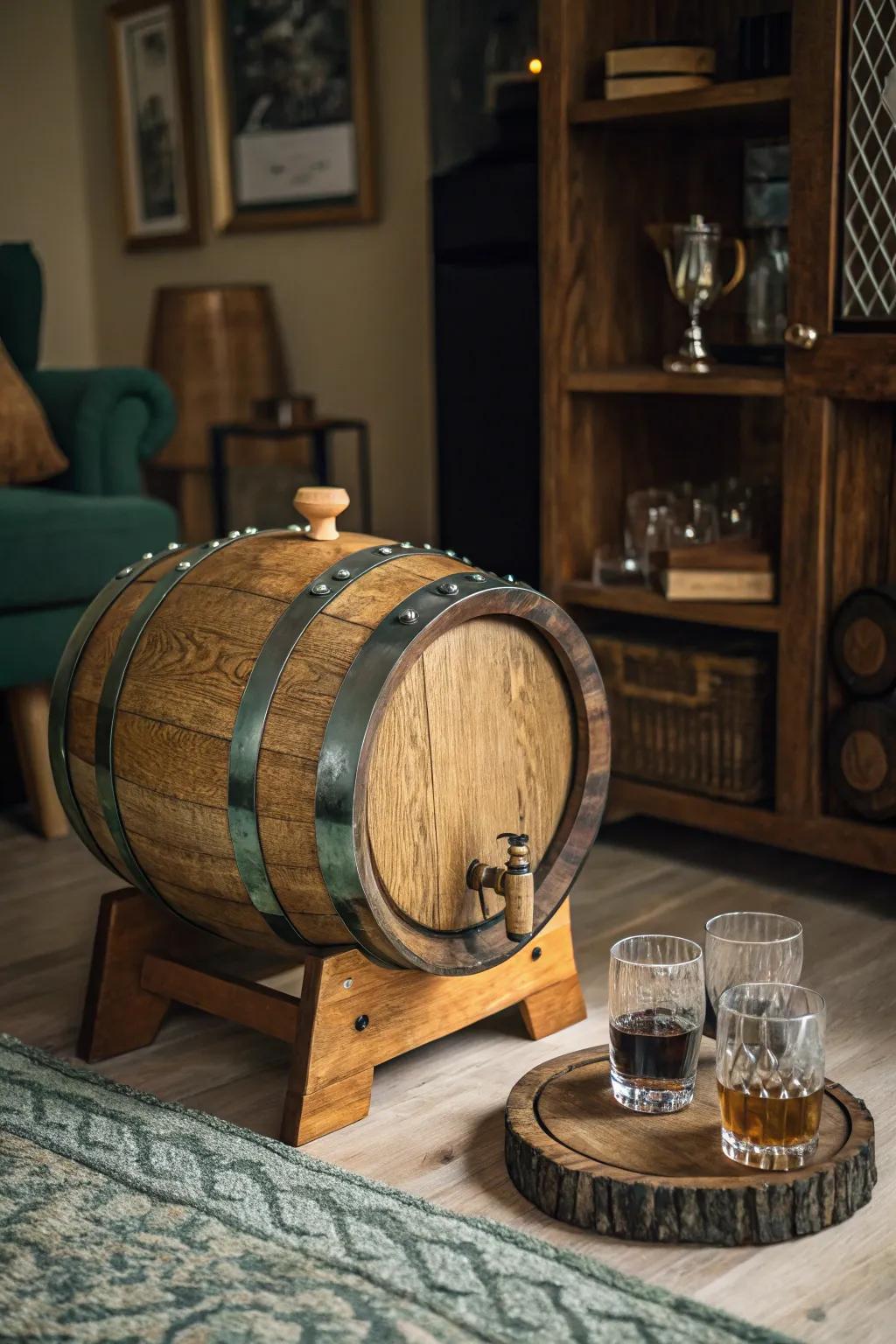 Retain your refreshments chilled, showcasing a countryside cask chiller that suits celebrations flawlessly.