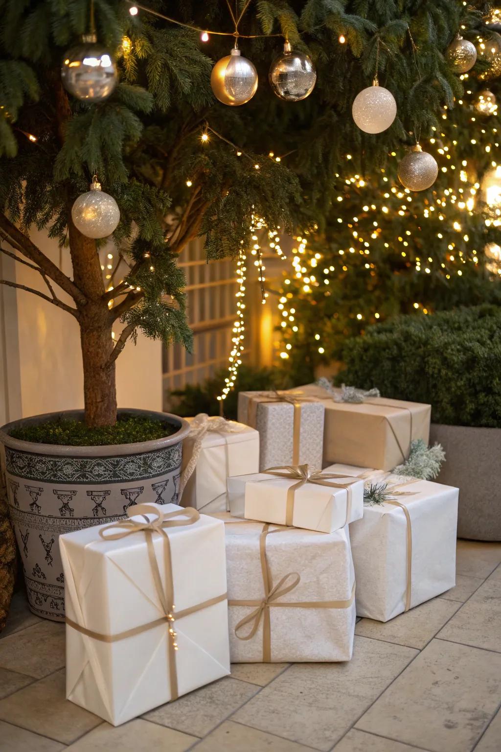 Offerings harmonizing with your ivory Christmas theme.