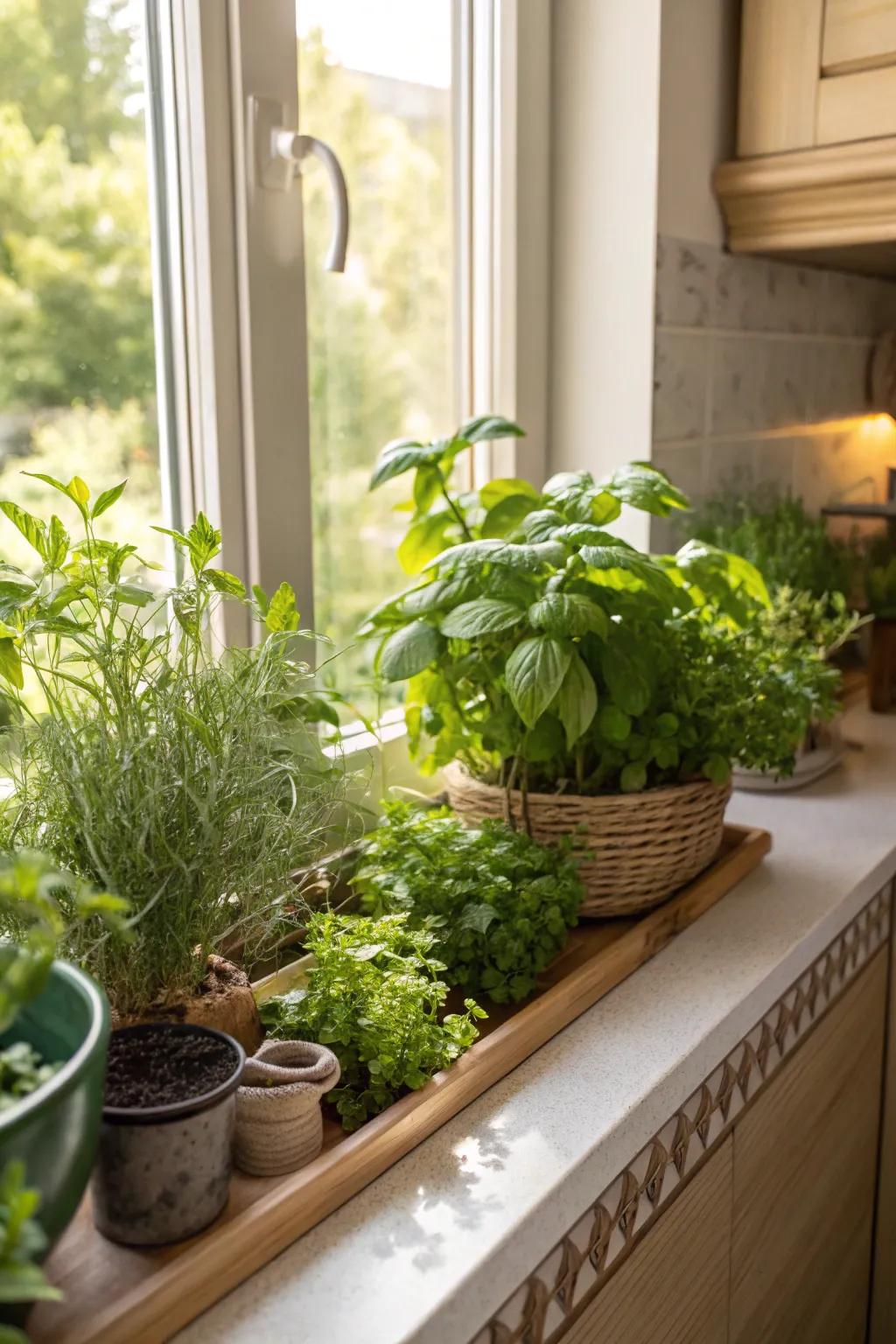Plants transform window sills into vibrant decor elements.
