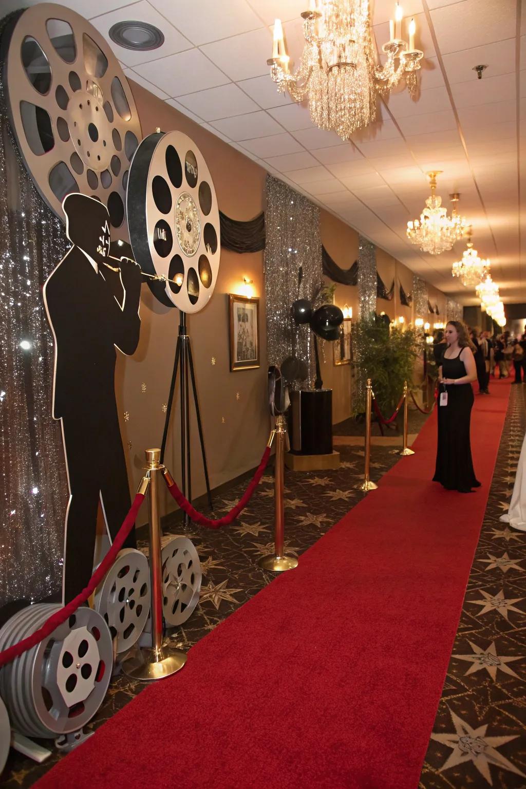 Use iconic movie décor to give your party a Hollywood feel.