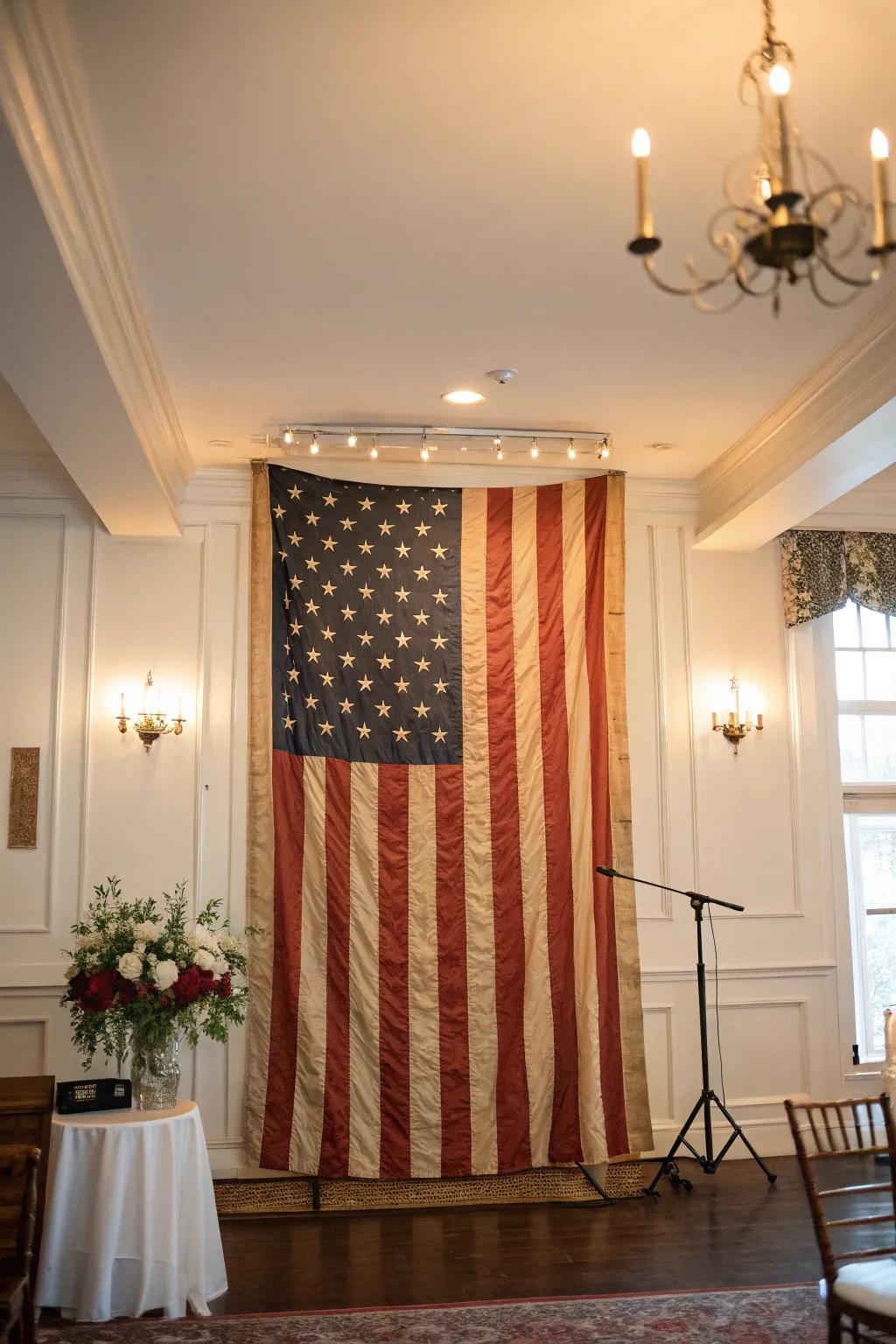 A classic flag appends nostalgic charm to your 4th of July decor.