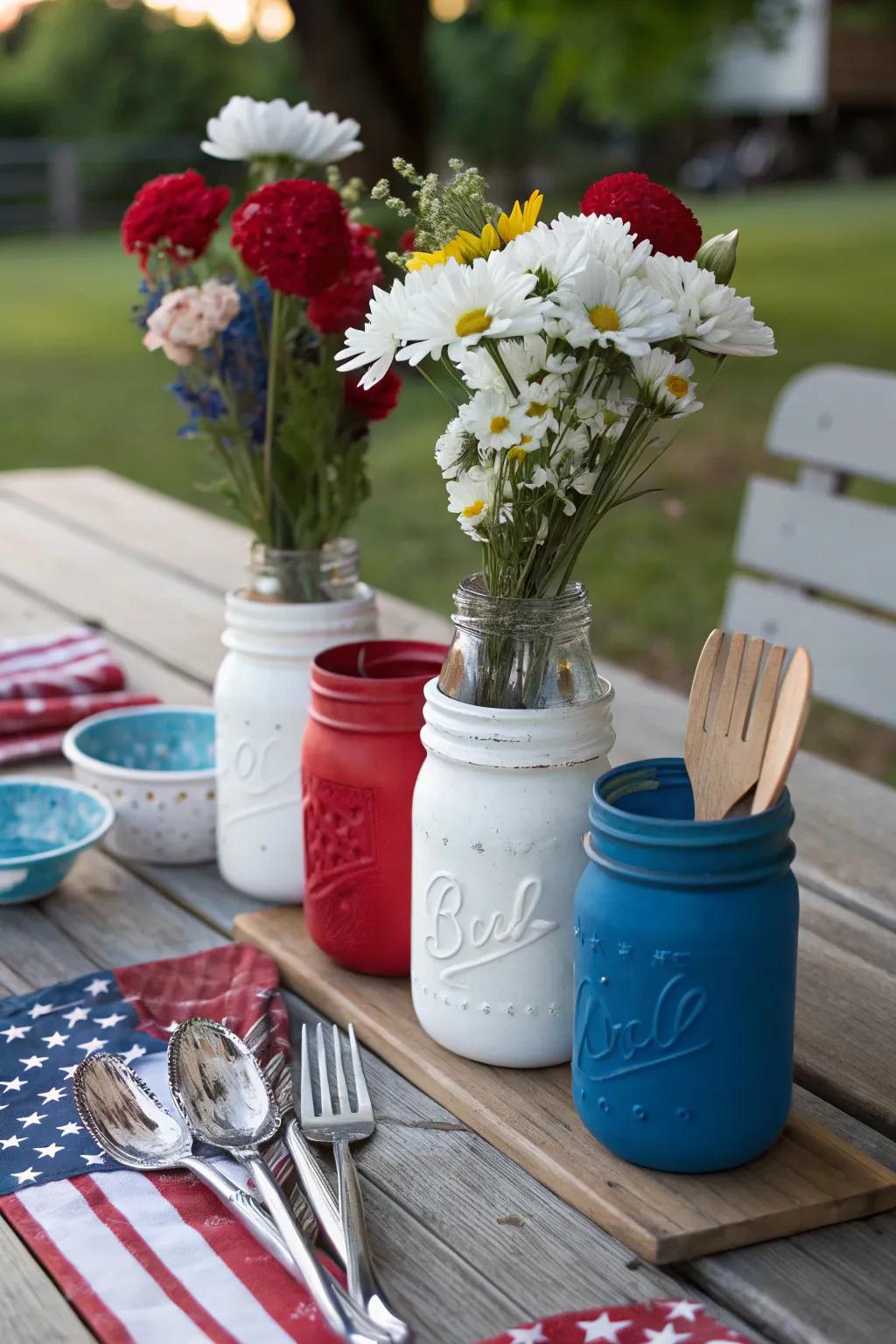 Customized Pottery Jars serve as creative and colorful accents for your picnic.