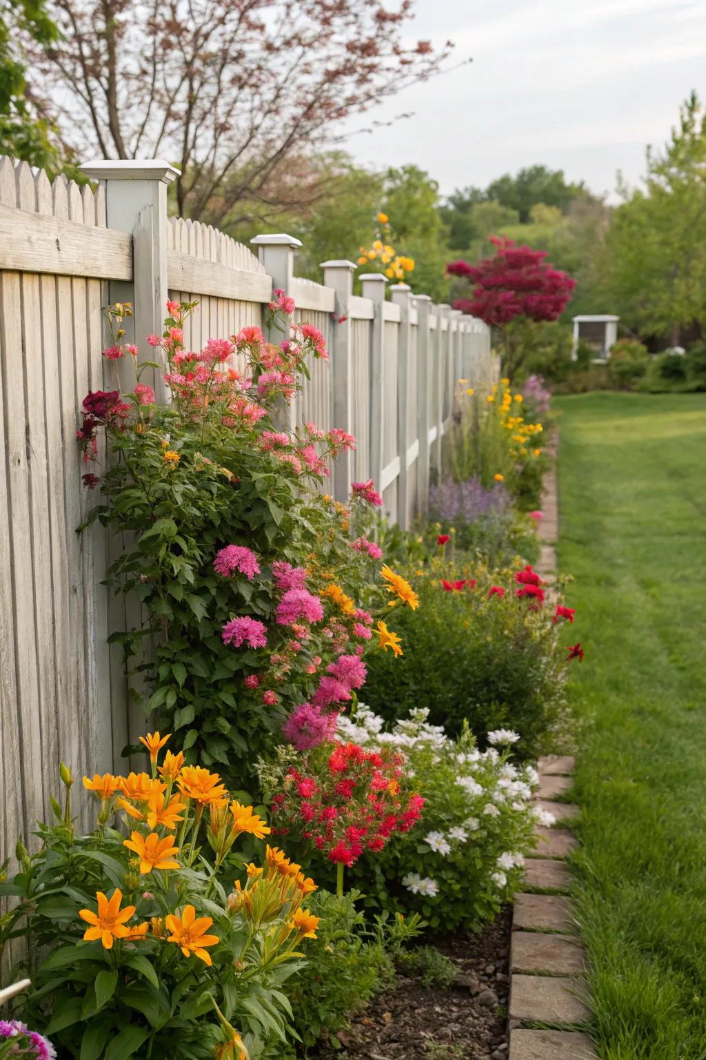 Seasonal flowers guarantee year-round vibrancy.
