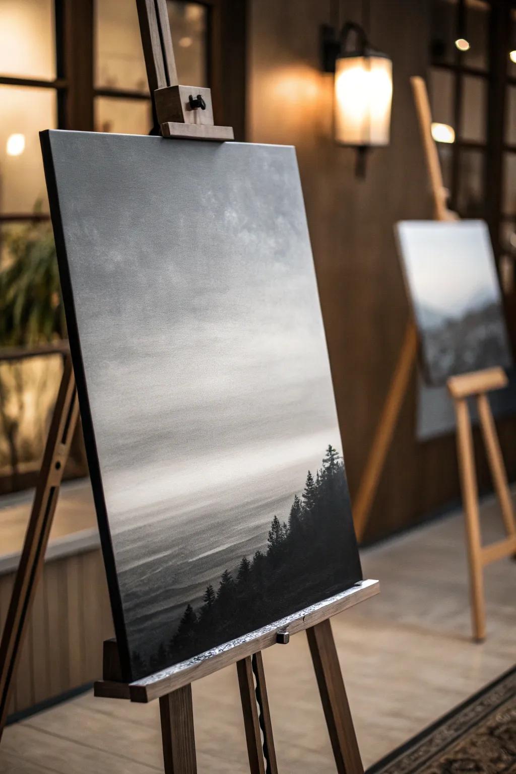 Make a bold statement with a moody monochrome background.