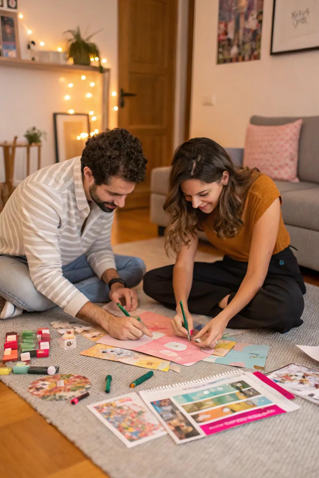 Visualize your future goals by creating inspiring vision boards together.