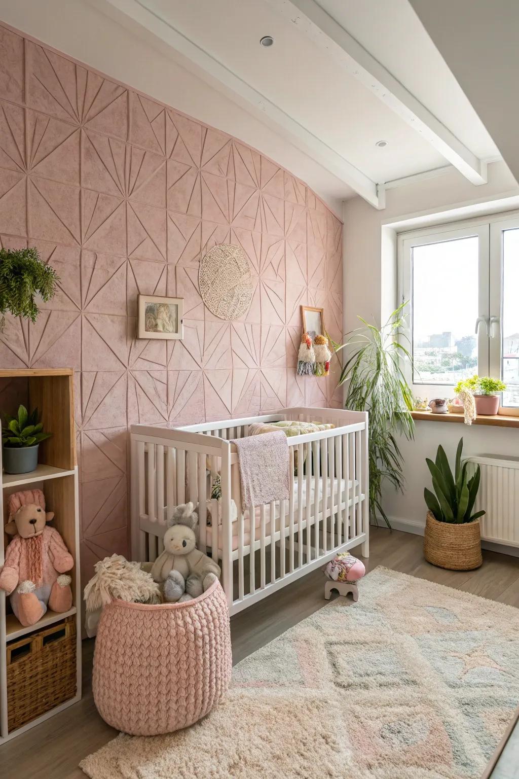 An accent wall adds depth.