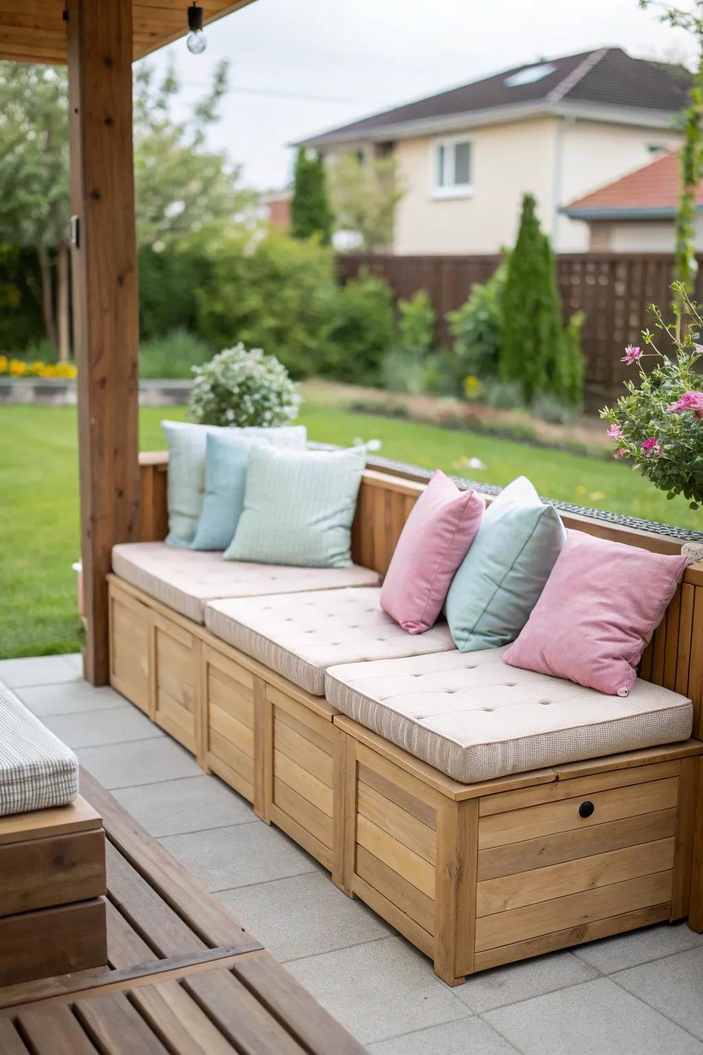 Built-in seating grants functionality and expanse-conserving keys.