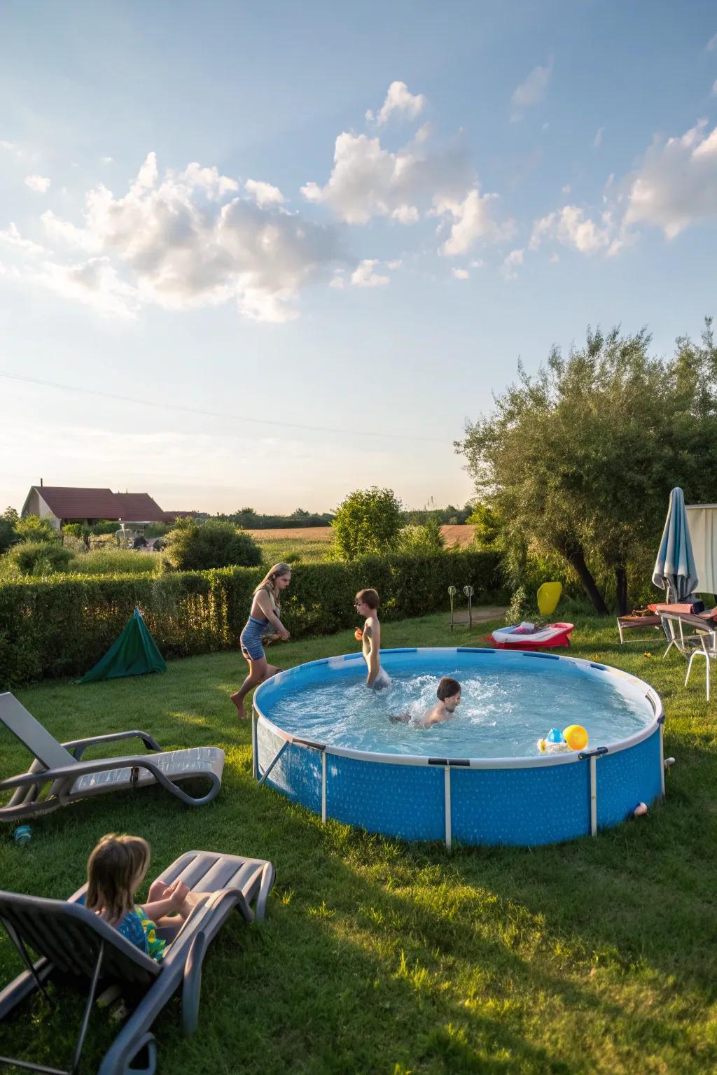 A versatile and fun movable pool perfect for any backyard.