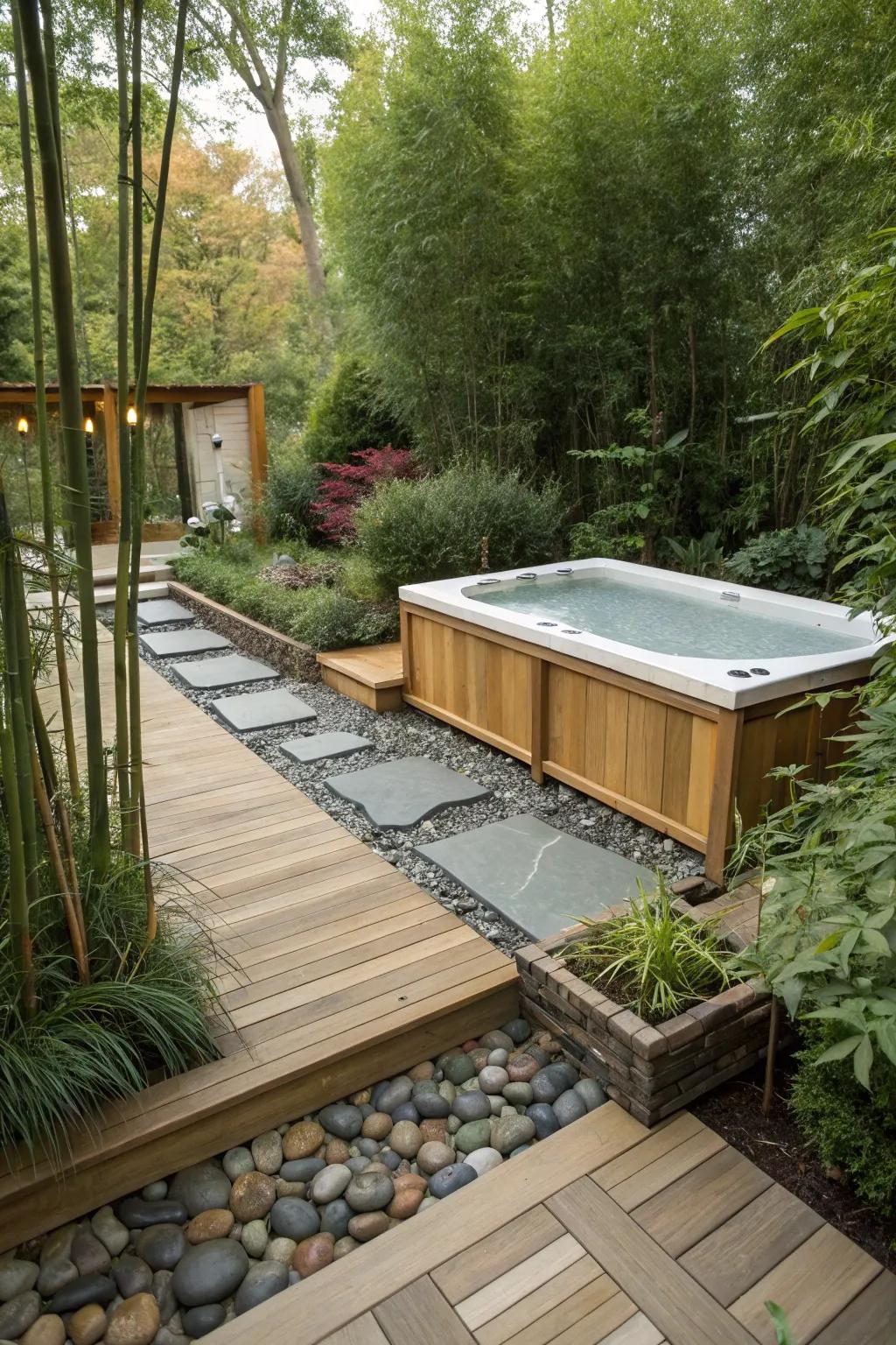 Zen components bring harmony and quietness to your swim spa deck.