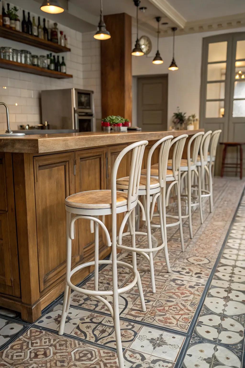 Timeless bar stools for a classic appeal.