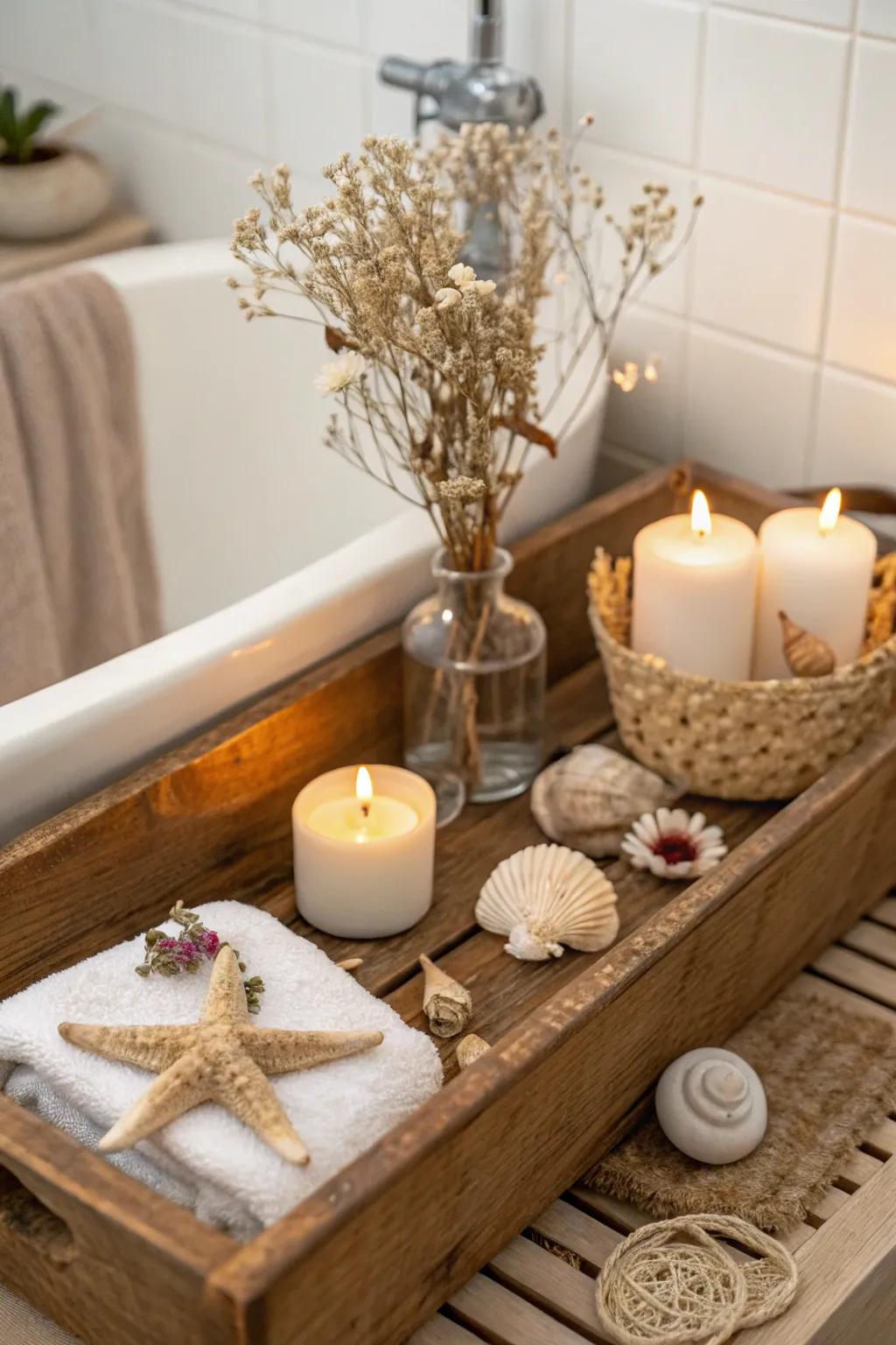 Forge an unrefined getaway using inherent textures and earthy shades.