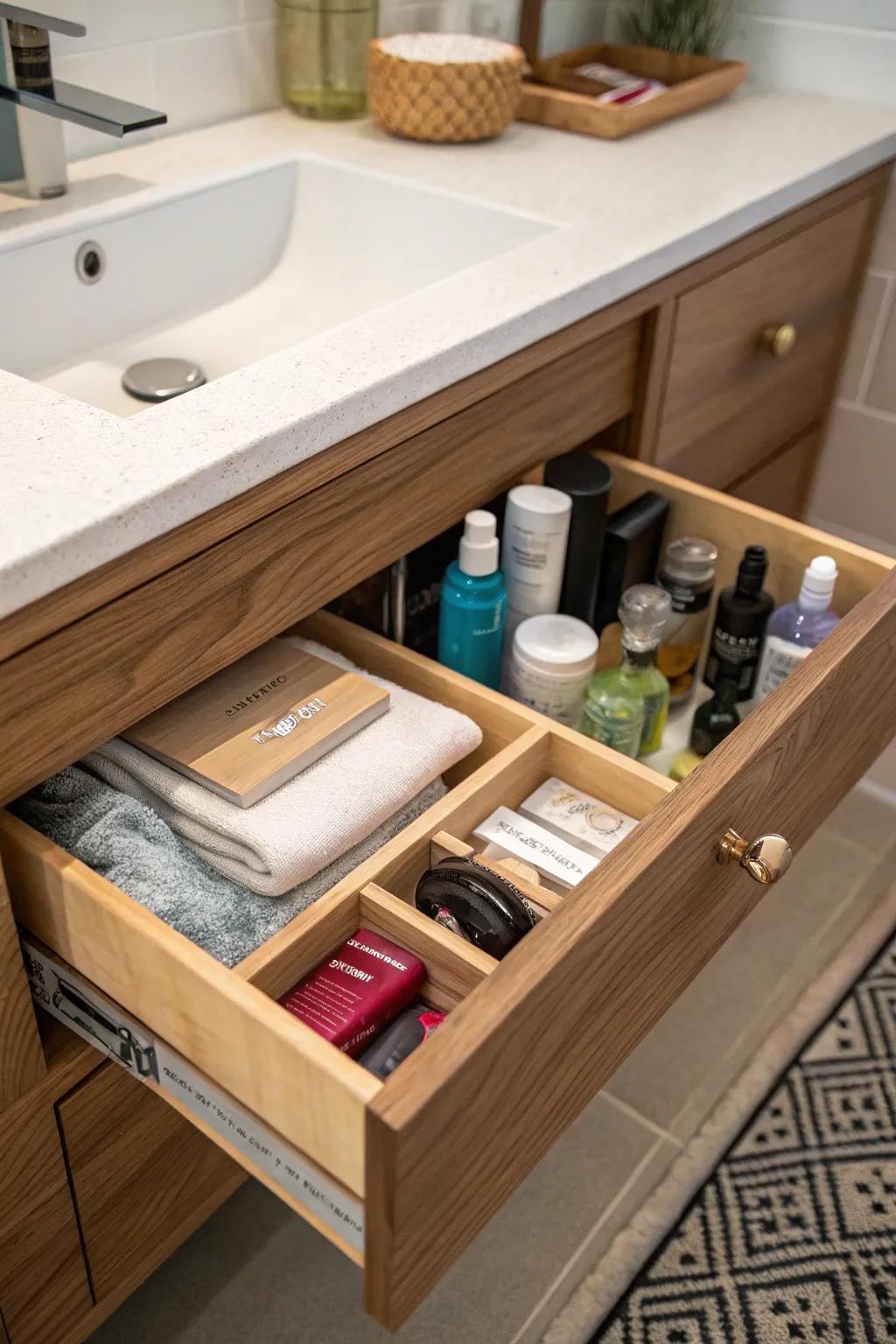 Hidden compartments offer a secretive storage option for special items.