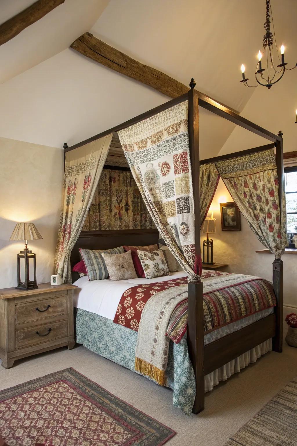 Patterns and weaves merge to create a captivating canopy.