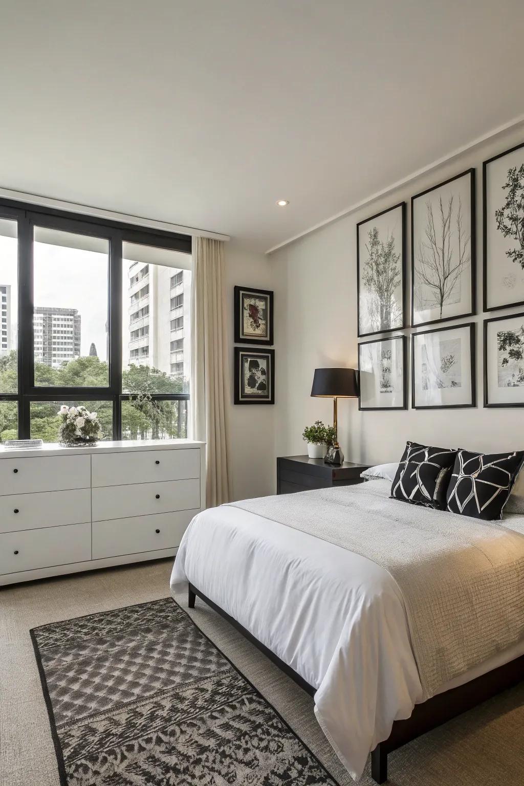 Achieve bold contrast with black and white.