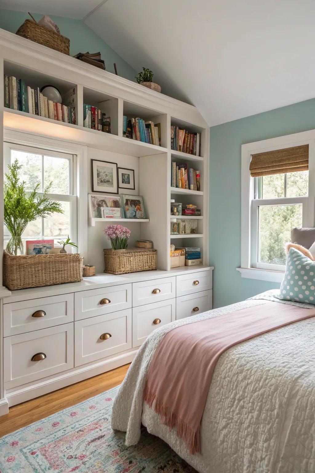 Customizable storage offers practicality and style.