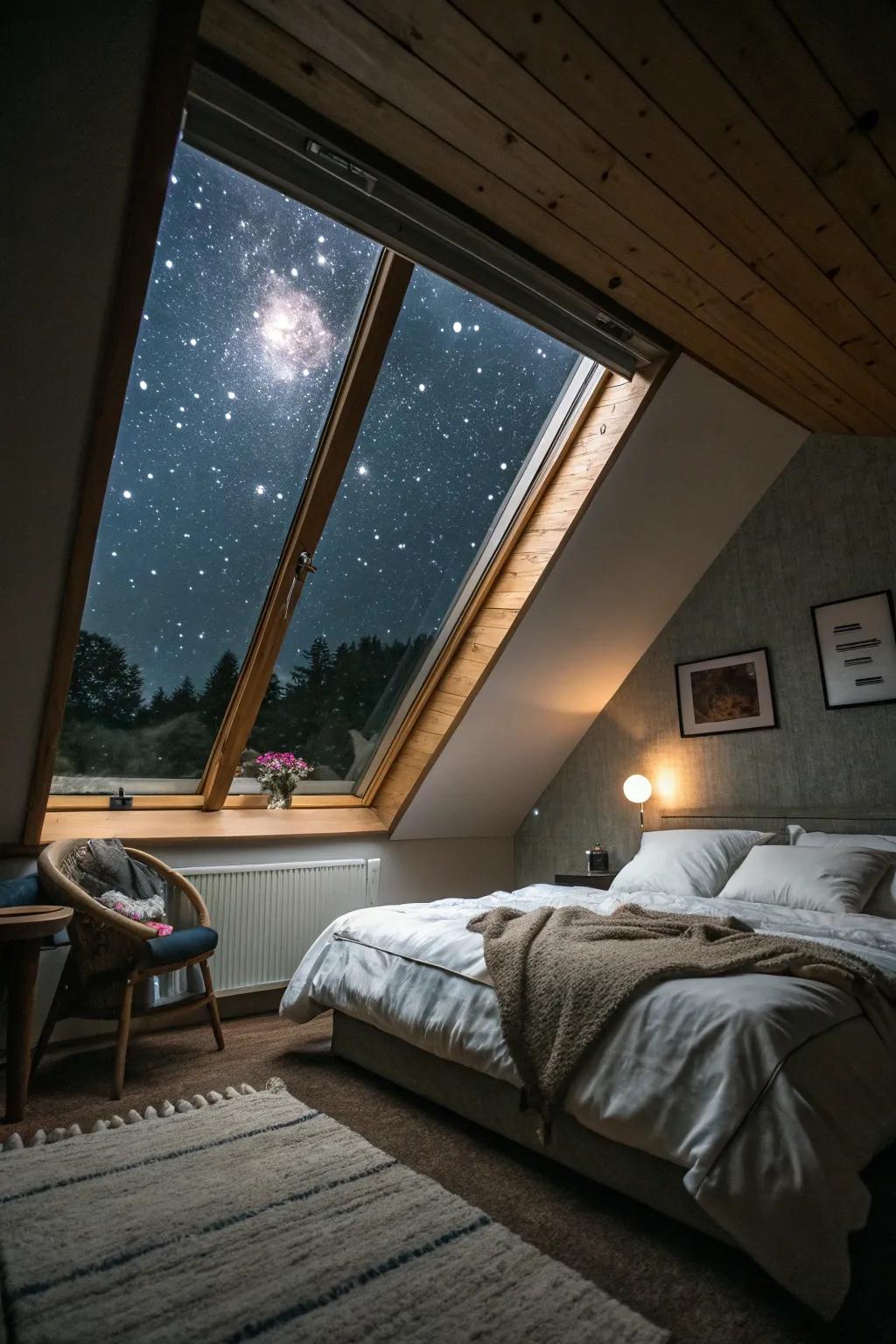 Stargazing windows bring the magic of the night sky into your bedroom.